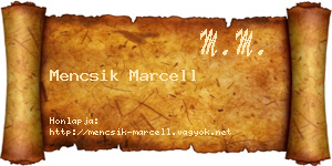 Mencsik Marcell névjegykártya